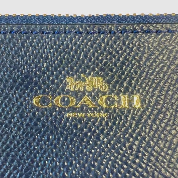 Coach Navy Blue Pebbled Wristlet - Picture 2 of 7